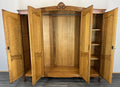 Wardrobe Vintage French Louis XVI Style Oak Four Door Armoire LOT 48148