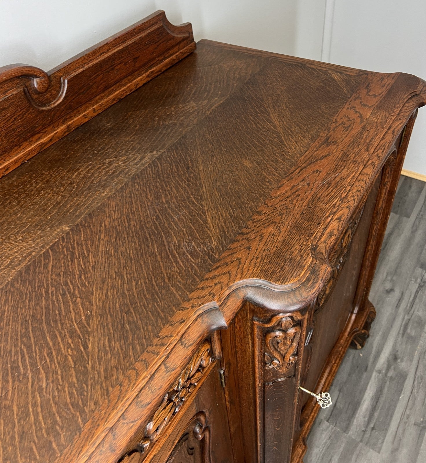 Sideboard Vintage French Buffet Oak Carved Cabinet Ornate Cupboard LOT 451014