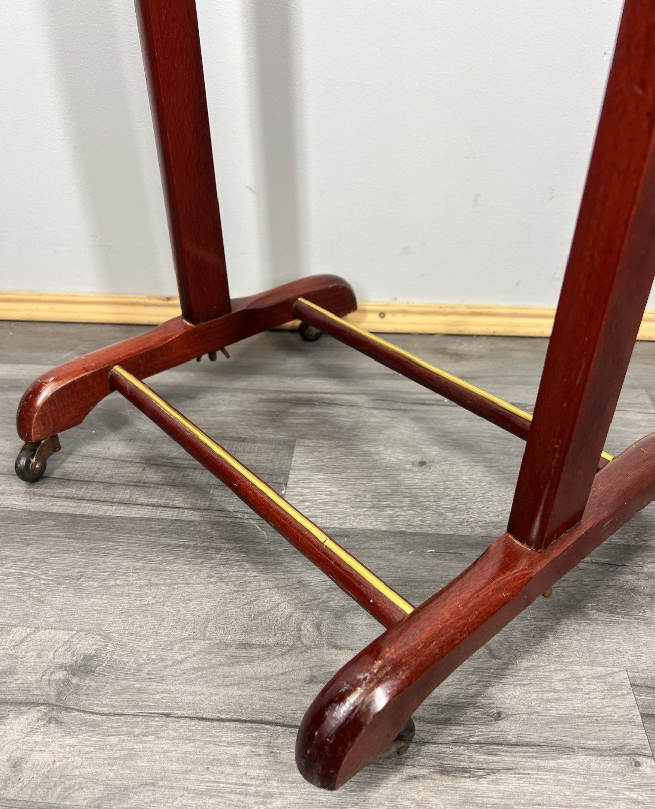 Clothes Valet Stand Vintage French Gentlemen’s Suit Hanger Brass Bar LOT 42888