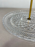 Cake Stand Vintage French Crystal Three Tier Serving Stand Brass Handle LOT 36005