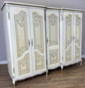 Wardrobe Vintage French Shabby Chic Five Door Carved Armoire Cabinet LOT 61212