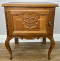 Pair of  Bedside Tables Vintage French Louis Oak Nightstands Cabinets LOT 49103