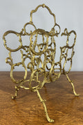 Newspaper Rack Vintage French Style Brass Magazine Stand LOT 46470
