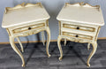 Pair of Bedside Tables Vintage Shabby Chic Louis Nightstands Cabinets LOT 43410