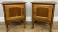 Pair of Bedside Tables Vintage French Louis Oak Nightstands Cabinets LOT 62261