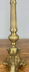 Candleholders Vintage French Brass Pair Tall Classical Candlesticks LOT 46735