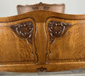 Bed Vintage French Louis XVI Double Bed Frame Oak Carved Headboard LOT 45865