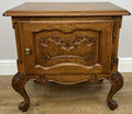 Pair of Bedside Tables Vintage French Louis Oak Nightstands Cabinets LOT 62204