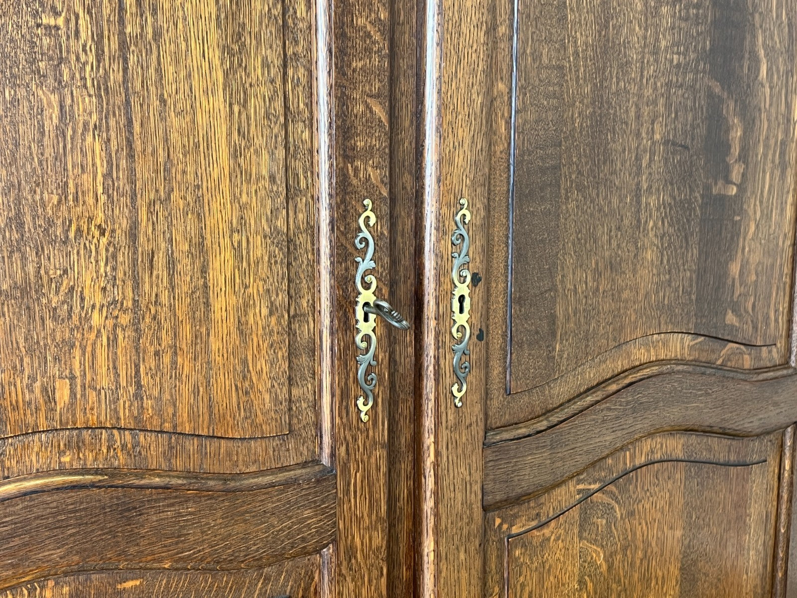 Wardrobe Vintage French Louis XVI Style Four Door Oak Carved Armoire LOT 60817