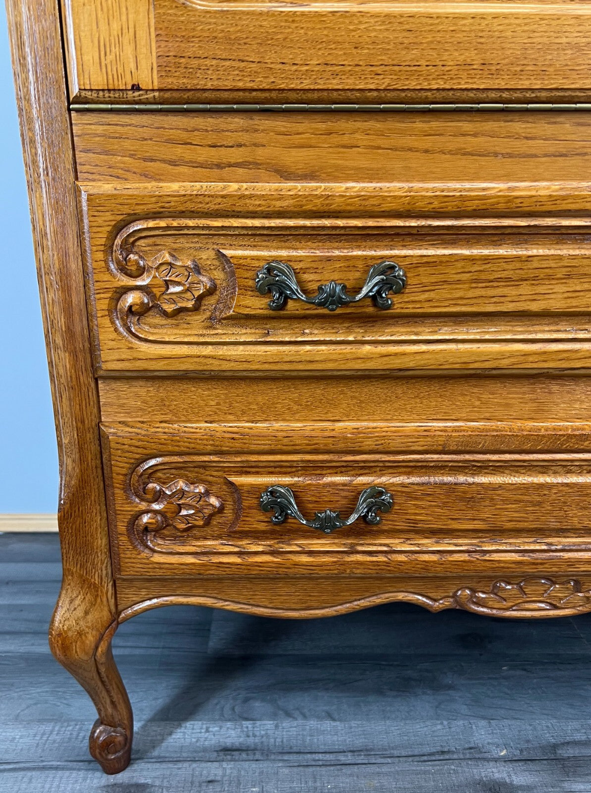 Cabinet Vintage French Louis XIV Style Writing Bureau Carved Sideboard LOT 35265