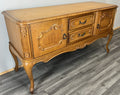 Cabinet Vintage French Louis XVI Style Carved Desk 2 Drawers Sideboard LOT 45092
