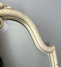 Vintage French Cream Wall Mirror Carved Ornate Shell Crest Frame LOT 435510