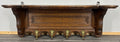 French Vintage Coat Rack Oak 4 Hooks Wall Shelf Carved Coat Hanger LOT 44331