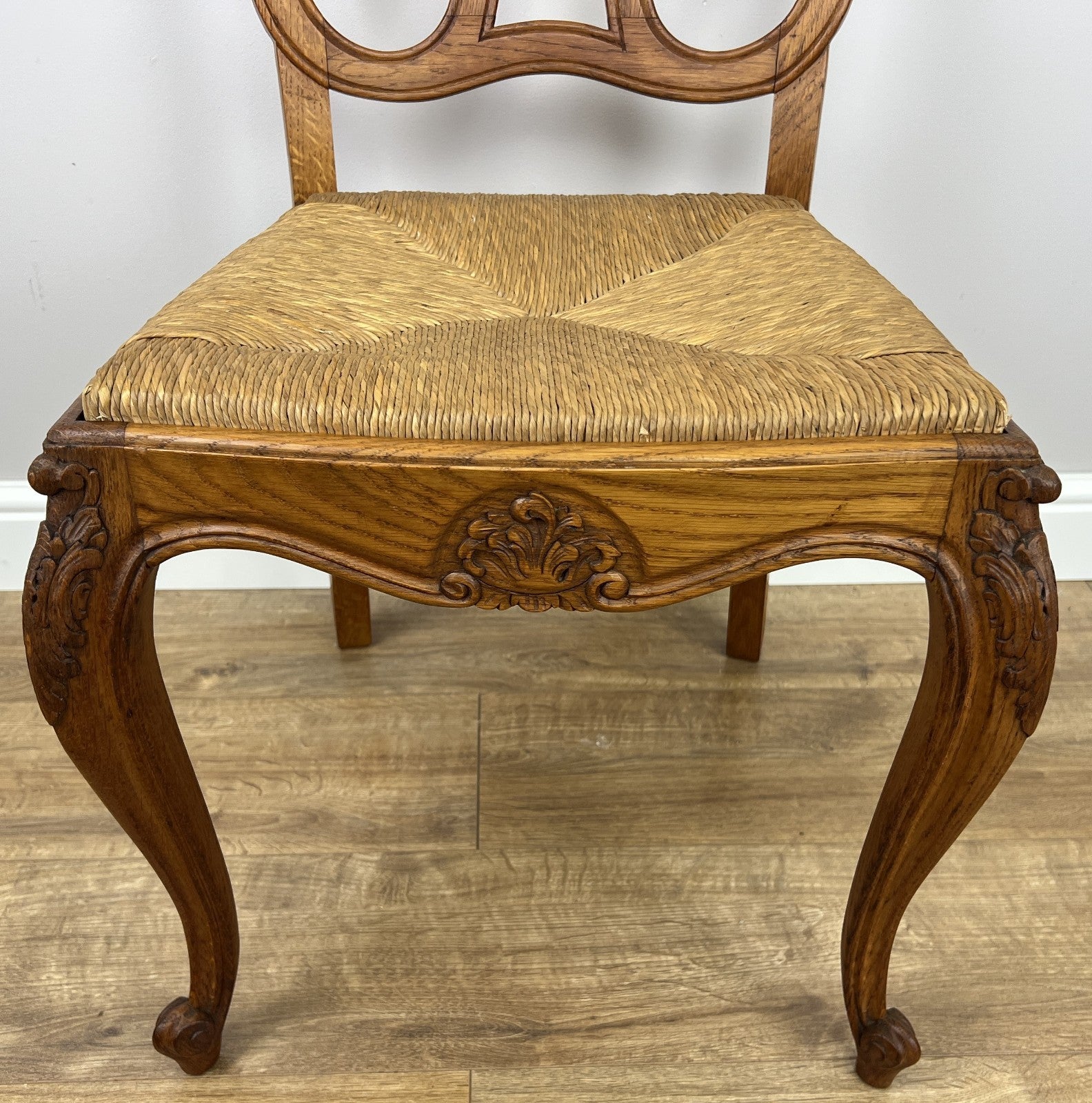 Dining Chairs Vintage French Louis Style Oak Set of 8 Upholstered Seats LOT 63459