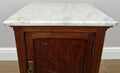 Bedside Table Antique French Style Marble Top Walnut Cabinet Nightstand LOT 62379