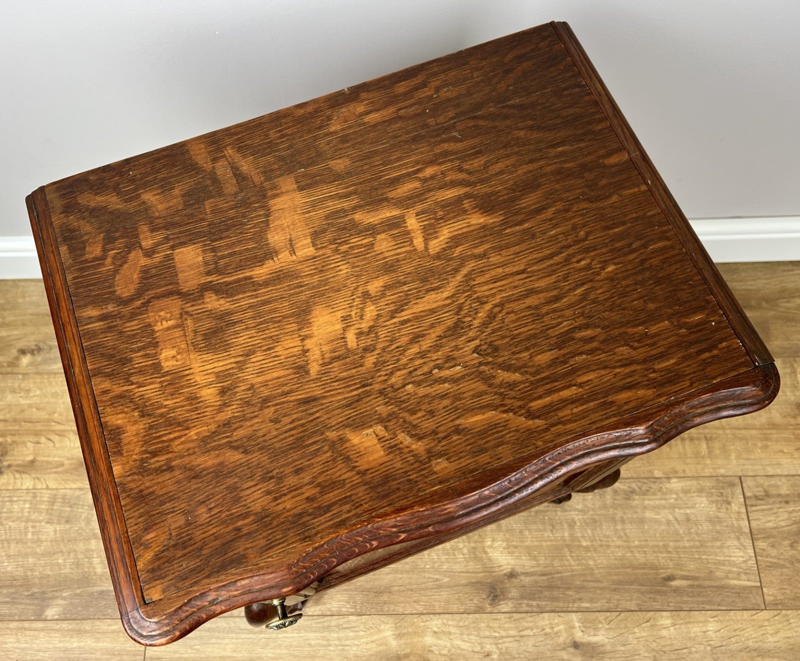 Pair of Bedside Tables Vintage French Louis Oak Nightstands Cabinets LOT 49738