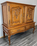 Cabinet Vintage French Louis XVI Oak Carved Sideboard with Drawers LOT 40151