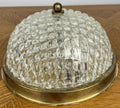 Ceiling Lamp Vintage French Brass Pendant Glass Flush Mount Light LOT 60631