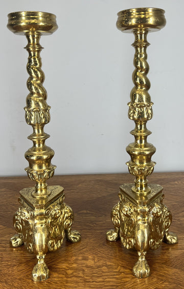 Candelabras Vintage French Style Pair Ornate Brass 52 cm Candlesticks LOT 46590