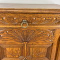 Cabinet Antique French Oak Carved Lion Mask Detail Cupboard with Key LOT 4053