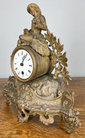 Clock Vintage French Style Mantel Clock with Matching Candelabras Set LOT 46801