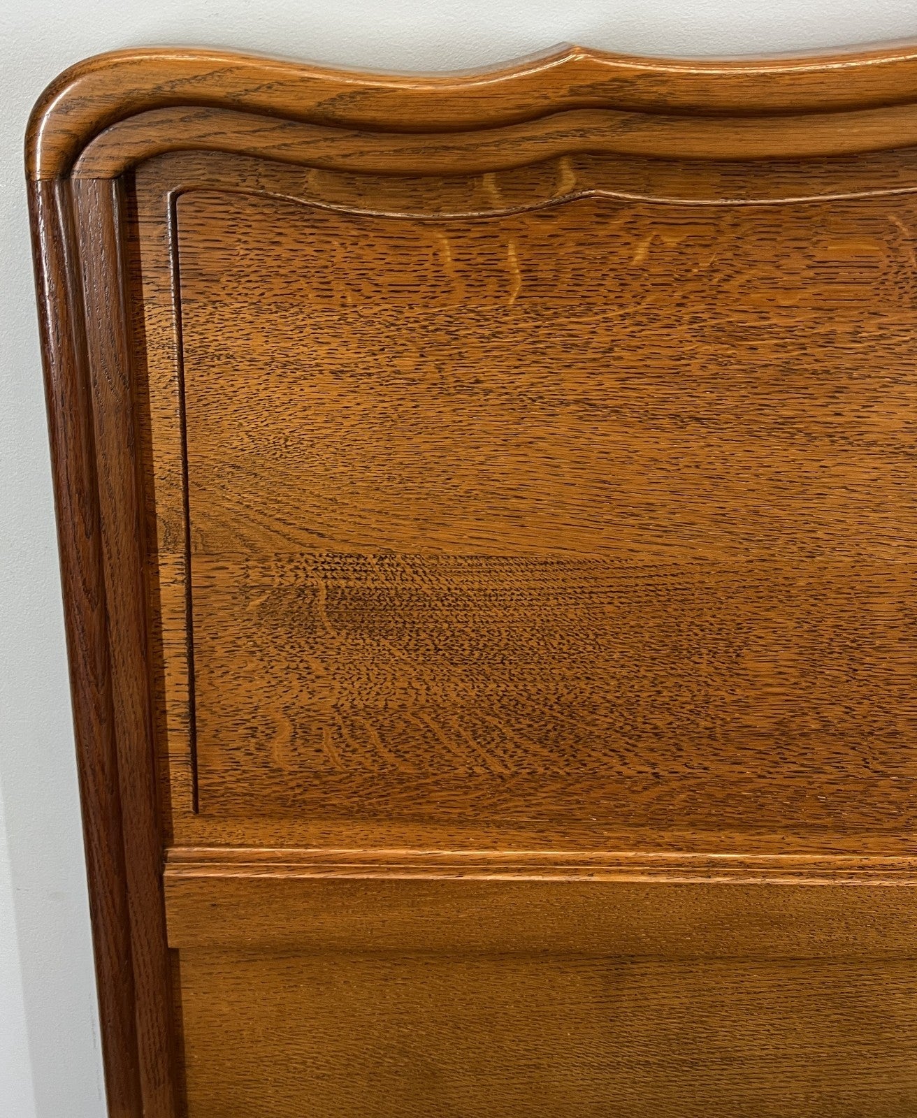 Bed Vintage French Louis XVI Double Bed Frame Oak Carved Headboard LOT 45998