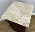 Pair of Bedside Tables Antique French Marble Top Carved Oak Cabinets LOT 491811