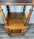 Bedside Table Antique French Style Marble Top Walnut Cupboard Cabinet LOT 404310