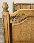 Bed Vintage French Style King Size Bed Frame Oak Carved Headboard LOT 46293