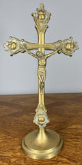 Crucifix Vintage French Style Brass Ornate Religious Altar Cross LOT 46690