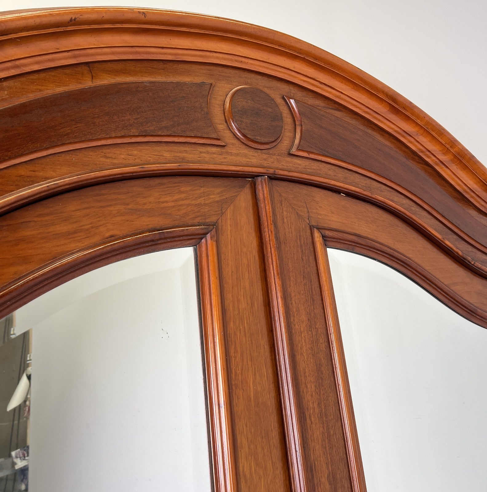 Wardrobe Antique French Two Door Mahogany Mirrored Carved Armoire LOT 61526