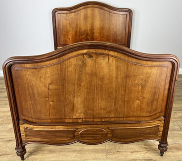 Bed Antique French Style Double Bed Frame Walnut Carved Headboard LOT 64070