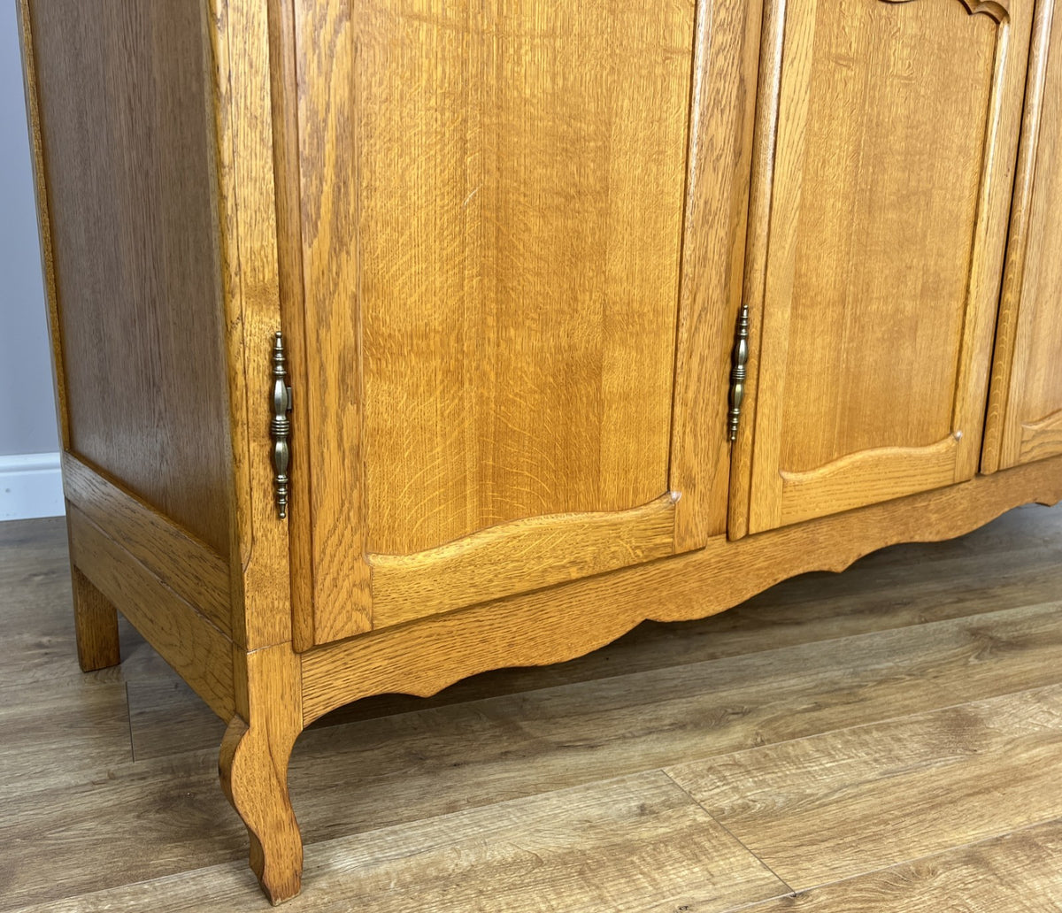 Wardrobe Vintage French Louis XVI Style Oak Four Door Carved Armoire LOT 6501