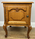 Bedside Table Vintage French Louis Style Oak Nightstand Carved Cabinet LOT 63051