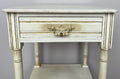 Bedside Table Antique French Style Marble Top Oak Cabinet Nightstand LOT 62245