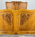 Bed Antique French Louis XVI Oak Double Bed Frame Carved Headboard LOT 36625