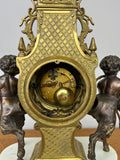 Clock Antique Louis XV Brass Marble Garniture Set With Candelabras LOT 602616