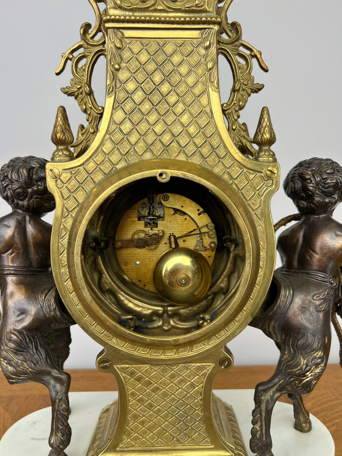 Clock Antique Louis XV Brass Marble Garniture Set With Candelabras LOT 602616