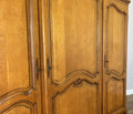 Wardrobe Vintage French Louis XVI Style Oak Three Door Carved Armoire LOT 6492