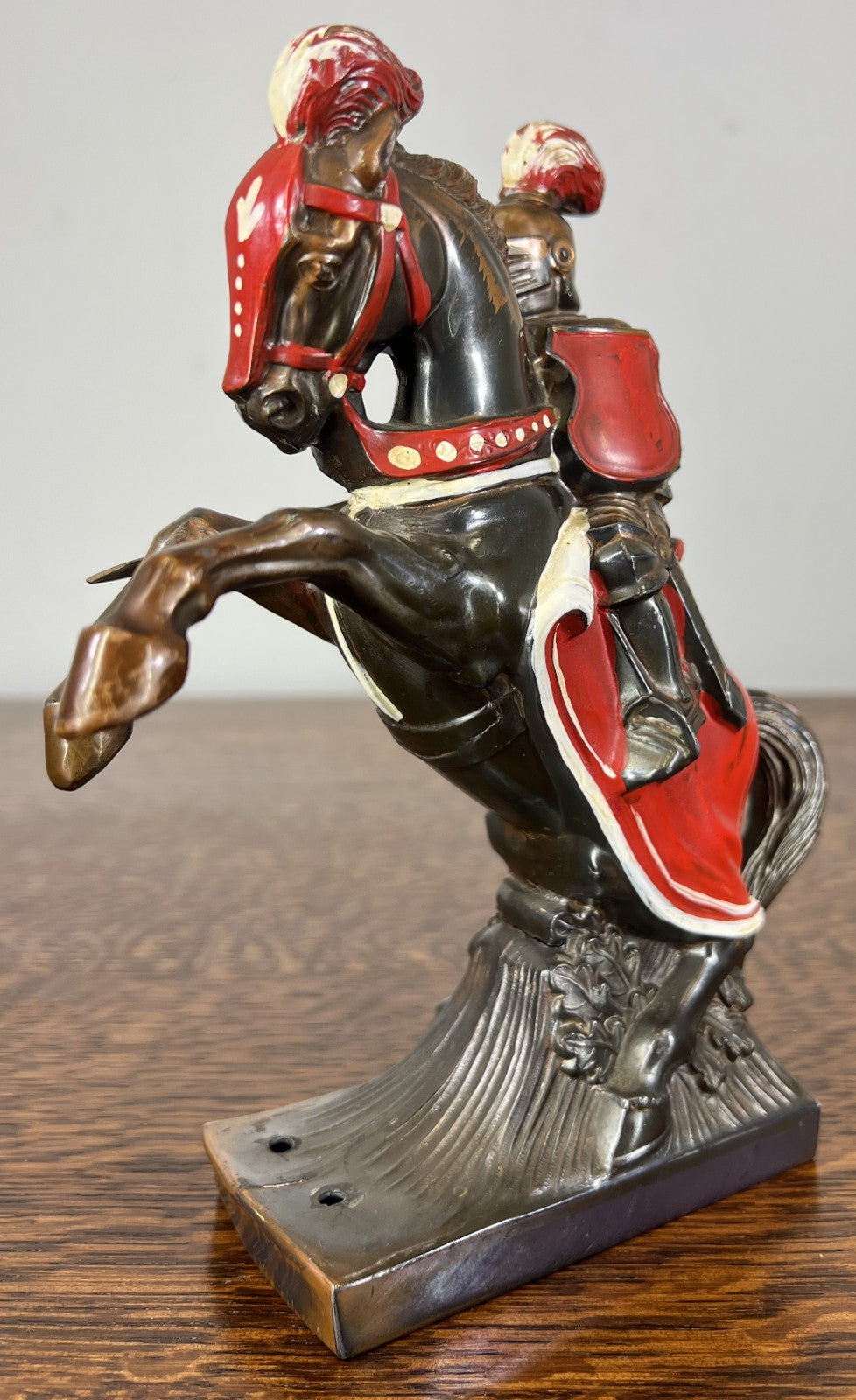 Figurine Vintage French Style Knight on Horse Metal Sculpture LOT 47578