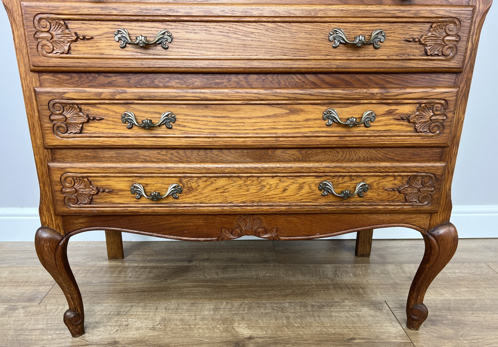 Secretaire Writing Desk Vintage French Style Oak Rare Bureaux Cabinet LOT 60917