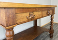 Cabinet Antique French Style Oak Carved Table with Two Drawers LOT 480011