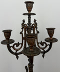 Candelabra Antique French Brass Marble 5 Arm Ornate Candle Holder LOT 493611