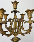 Candelabra Antique French Style Brass Marble Five Arm Candle Holder LOT 6488