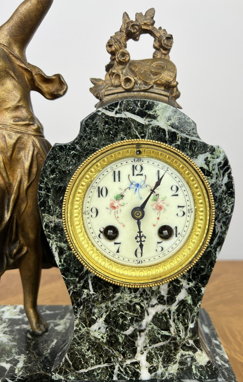 Clock Vintage French Style Marble Clock Figurine Garniture Set LOT 60617