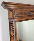 Antique French Style Oak Carved Wall Mirror Ornate Wall Frame LOT 45432