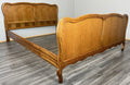 Bed Vintage French Louis XVI Double Bed Frame Oak Carved Headboard LOT 45907