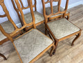 Dining Chairs Vintage French Louis Style Oak Set Upholstered Seats LOT 48855
