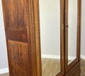 Wardrobe Antique French Style Oak Two Door Carved Mirrored Armoire LOT 61627