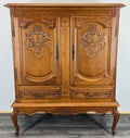 Cabinet Vintage French Louis XIV Oak Sideboard with Carved Cupboard LOT 44711